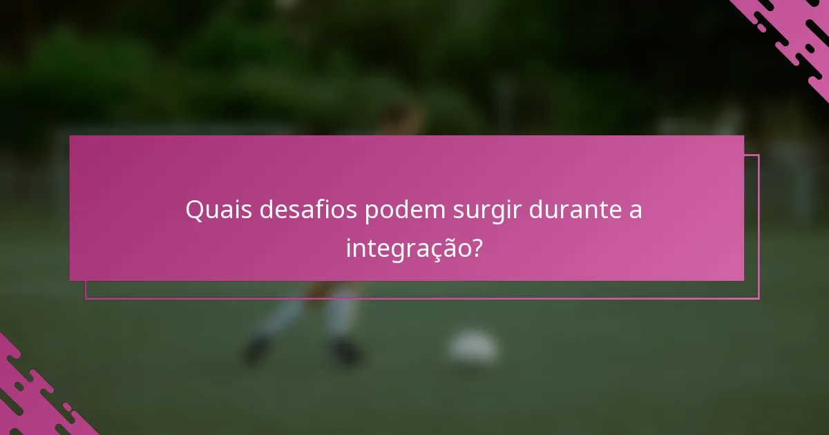 Quais desafios podem surgir durante a integração?